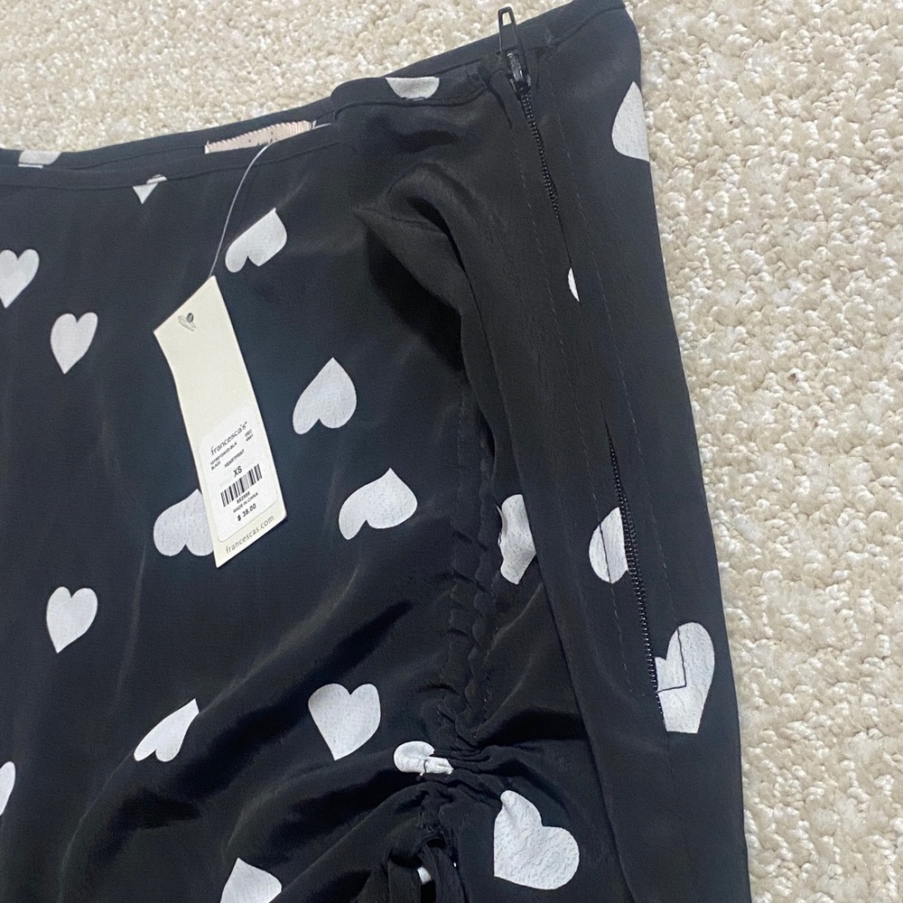 Miami Black and White Heart Mini Skirt - Picture 9 of 15